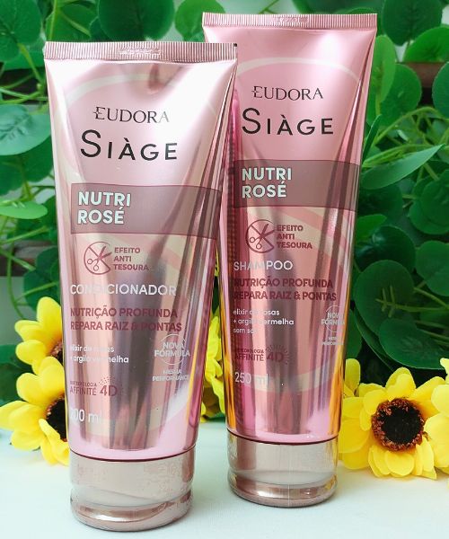 Hadassah Cosméticos Combo Siàge Nutri Rosé: Shampoo 250ml + Condicionador 200ml