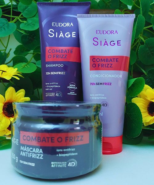 Hadassah Cosméticos Combo Siàge Combate o Frizz Shampoo Condicionador e Máscara Capilar