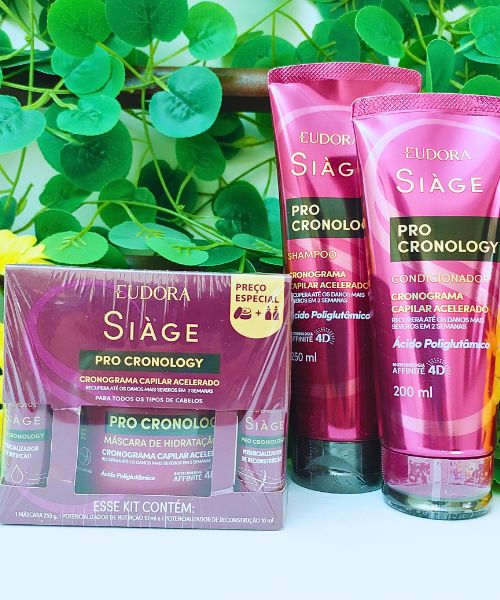 Hadassah Cosméticos Combo Siàge Pro Cronology Condicionador e Kit Cronograma Capilar Acelerado