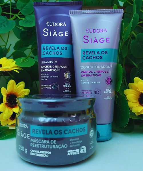 Hadassah Cosméticos Combo Siàge Revela os Cachos Shampoo Máscara e Condicionador