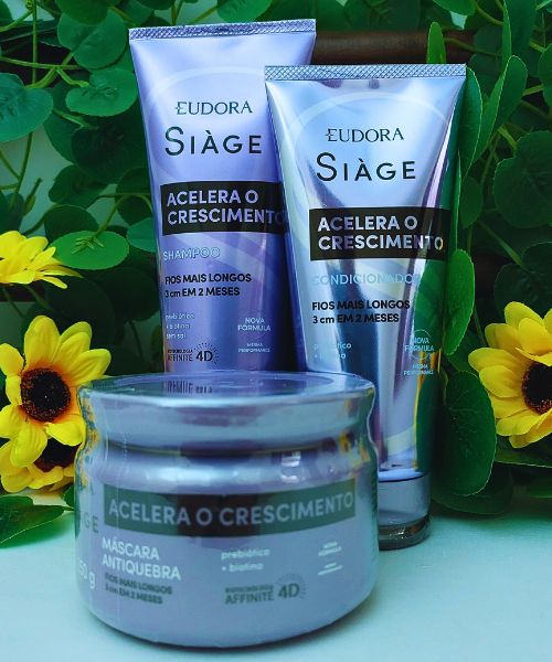 Hadassah Cosméticos Combo Siàge Acelera o Crescimento Shampoo Máscara Capilar e Condicionador